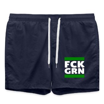 Gegen die Grünen - Badeshorts - French Navy - Vorne - AI Model Male 185 light (185cm)
