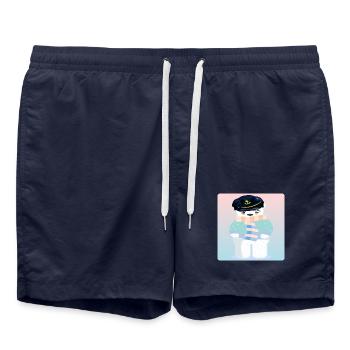 Polar Bear Captain - Voile - MER - LAC - Short de bain - bleu marine - Devant - AI Model Male 185 light (185cm)