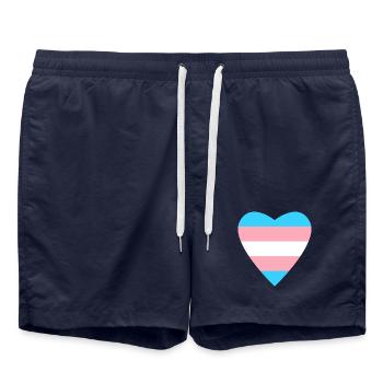 Cœur de la Fierté Transgenre Design - Short de bain - bleu marine - Devant - AI Model Male 185 light (185cm)