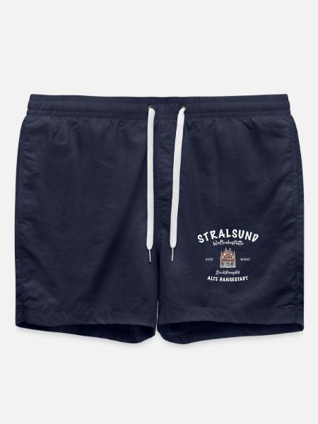 Stralsund, Altstadt, Zeichnung Wulflamshaus - Badeshorts - French Navy