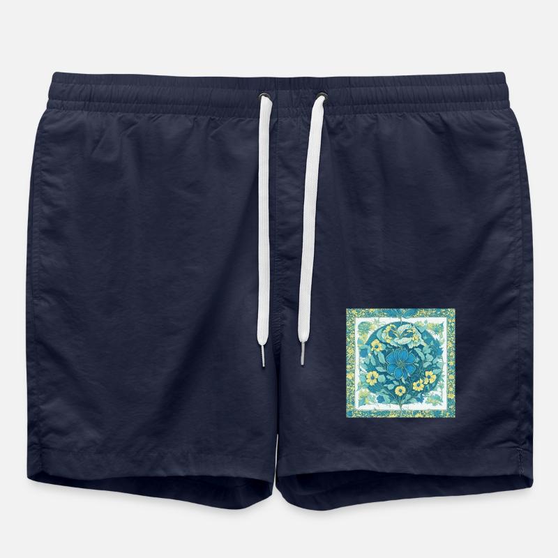 Flowers - Swim Trunks - french navy