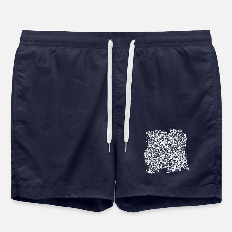 turing pattern weiss - Würmchen - Badeshorts - French Navy