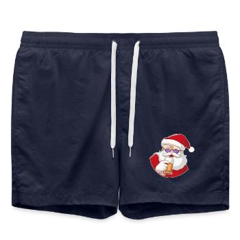 Santa Claus with beer and sunglasses - Swim Trunks - french navy - Front - AI Model Male 185 light (185cm)