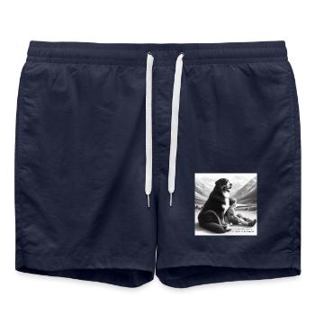 Bouvier bernois - Short de bain - bleu marine - Devant - AI Model Male 185 light (185cm)