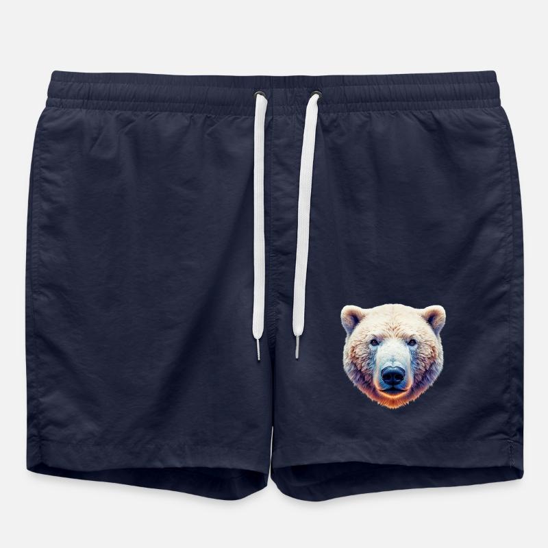 White Polar Bear - Swim Trunks - french navy