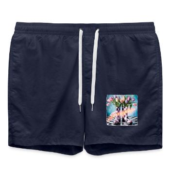 It's spring... - Swim Trunks - french navy - Front - AI Model Male 185 light (185cm)