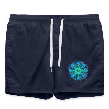 Florales Mandala - Badeshorts - French Navy - Vorne - AI Model Male 185 light (185cm)