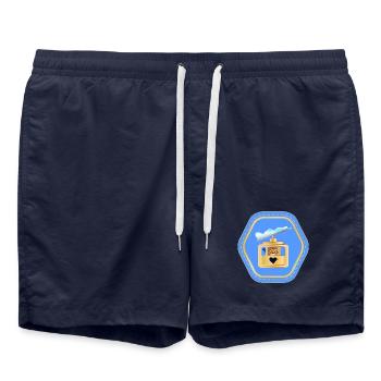 CHILDREN SKIING SKI LIFT WINTER HOLIDAYS SNOW - Swim Trunks - french navy - Front - AI Model Male 185 light (185cm)