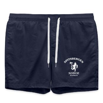 Spitsbergen Norge Norway Norwegen - Badeshorts - French Navy - Vorne - AI Model Male 185 light (185cm)