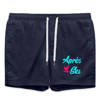 Après Ski, Snowboarding Geflügel - Badeshorts - French Navy - Vorne - AI Model Male 185 light (185cm)