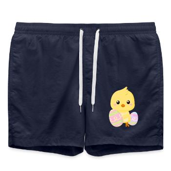 Cute little Easter chick with Easter eggs - Swim Trunks - french navy - Front - AI Model Male 185 light (185cm)