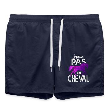 J'peux pas j'ai cheval cadeau humour équitation - Short de bain - bleu marine - Devant - AI Model Male 185 light (185cm)