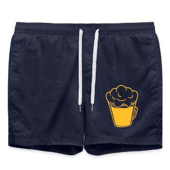 Beer from above Comic - Swim Trunks - french navy - Front - AI Model Male 185 light (185cm)