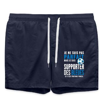 football féminin supporter des bleues france - Short de bain - bleu marine - Devant - AI Model Male 185 light (185cm)