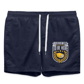 I closed my book - Badeshorts - French Navy - Vorne - AI Model Male 185 light (185cm)