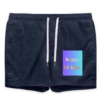 ALLES GUTE ZUM GEBURTSTAG!. ALLES GUTE ZUM GEBURTSTAG!. JAHRESTAG. - Badeshorts - French Navy - Vorne - AI Model Male 185 light (185cm)