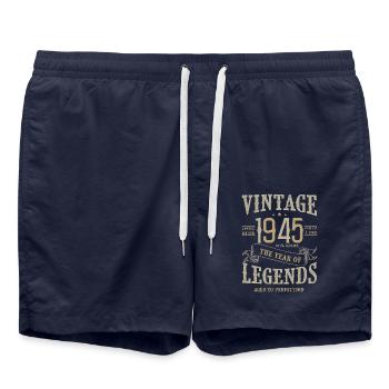 1945 Jahrgang 1945 Jubiläum - Badeshorts - French Navy - Vorne - AI Model Male 185 light (185cm)