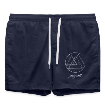 Mountains - Going Wild - Swim Trunks - french navy - Front - AI Model Male 185 light (185cm)