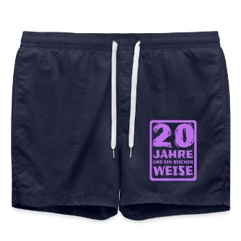 Age 20 - Swim Trunks - french navy - Front - AI Model Male 185 light (185cm)