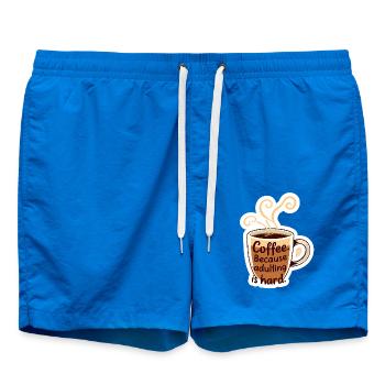 Drôle Café Confortable Caféine Humour Adulte - Short de bain - cobalt blue - Devant