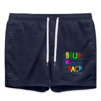 Bruh We Back Enseignants Premier jour 2ème années - Short de bain - bleu marine - Devant - AI Model Male 185 light (185cm)
