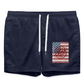 Made in China - Swim Trunks - french navy - Front - AI Model Male 185 light (185cm)