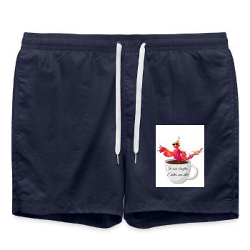 Ich liege nicht falsch. Ich entwickle mich mit Stil weiter. - Badeshorts - French Navy - Vorne - AI Model Male 185 light (185cm)