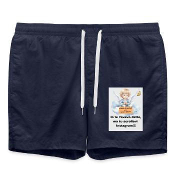 I told you, but you scrolled through Instagram!! - Swim Trunks - french navy - Front - AI Model Male 185 light (185cm)