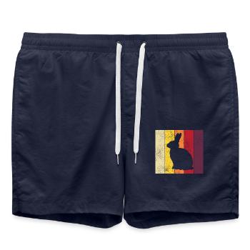 Rabbit Retro Rabbit Easter Gift - Swim Trunks - french navy - Front - AI Model Male 185 light (185cm)