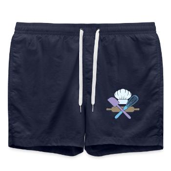 Baking & Pastry Lovers, Baking Tools & Utensils - Swim Trunks - french navy - Front - AI Model Male 185 light (185cm)