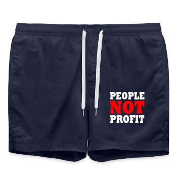 People not profit - Short de bain - bleu marine - Devant - AI Model Male 185 light (185cm)