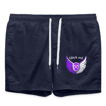 Glück auf Erzgebirge - Badeshorts - French Navy - Vorne - AI Model Male 185 light (185cm)