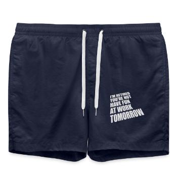 have fun at work - Swim Trunks - french navy - Front - AI Model Male 185 light (185cm)