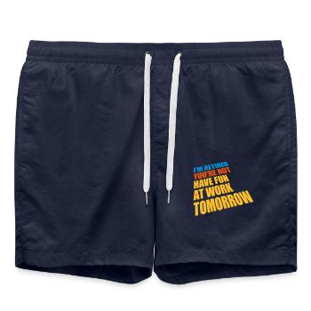 have fun at work - Swim Trunks - french navy - Front - AI Model Male 185 light (185cm)