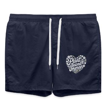 Vegetarian Vegan Veggie Vegetarian - Swim Trunks - french navy - Front - AI Model Male 185 light (185cm)