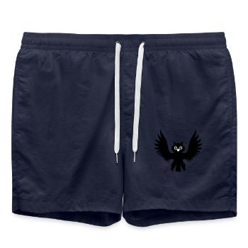 hibou oiseau aigle hibou oiseau de nuit corbeau noir volant cool - Short de bain - bleu marine - Devant - AI Model Male 185 light (185cm)