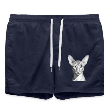 Funny oriental shorthair cat - Swim Trunks - french navy - Front - AI Model Male 185 light (185cm)
