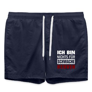 Ich bin nichts für schwache Nerven - Badeshorts - French Navy - Vorne - AI Model Male 185 light (185cm)