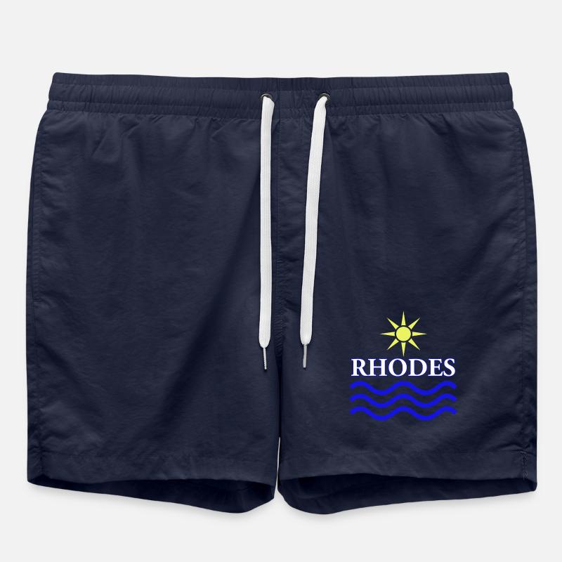Rhodes Soleil et Vagues Design - Short de bain - bleu marine