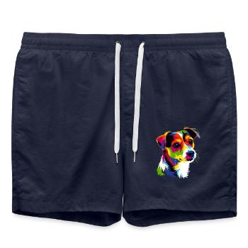 Jack Russell Terrier Bright Colors Dogs Russells - Swim Trunks - french navy - Front - AI Model Male 185 light (185cm)