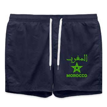 Maroc - Short de bain - bleu marine - Devant - AI Model Male 185 light (185cm)