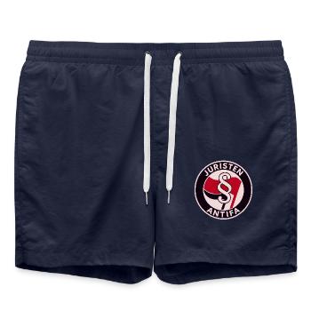 Juristen Antifa - Badeshorts - French Navy - Vorne - AI Model Male 185 light (185cm)