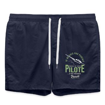parfait pilote Planeur Cadeau humour avion - Short de bain - bleu marine - Devant - AI Model Male 185 light (185cm)