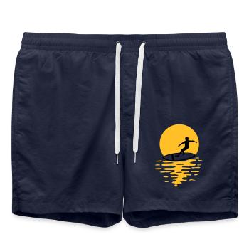 Sonne Abend Surfer - Badeshorts - French Navy - Vorne - AI Model Male 185 light (185cm)
