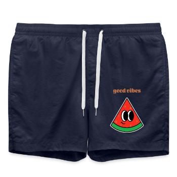Good Vibes Only - Badeshorts - French Navy - Vorne - AI Model Male 185 light (185cm)