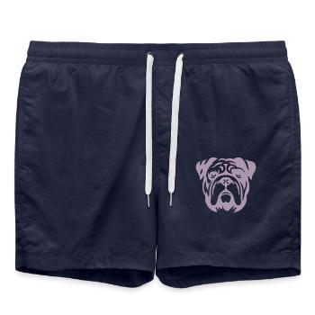 Bulldog tête de chien silhouette minimaliste - Short de bain - bleu marine - Devant - AI Model Male 185 light (185cm)