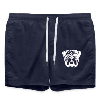 Bulldog tête de chien silhouette minimaliste - Short de bain - bleu marine - Devant - AI Model Male 185 light (185cm)