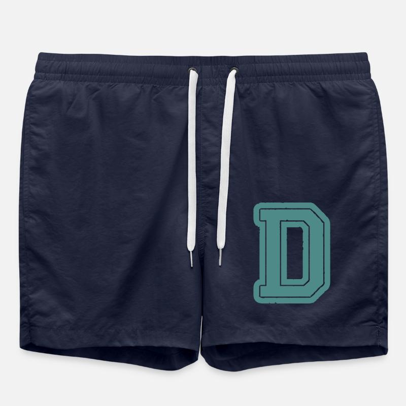 Lettre D - Short de bain - bleu marine