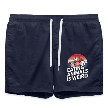 Vegetarian Vegan Veggie Vegetarian - Swim Trunks - french navy - Front - AI Model Male 185 light (185cm)