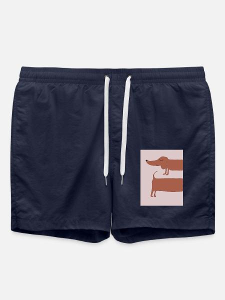 dackel rosa hintergrund - Badeshorts - French Navy